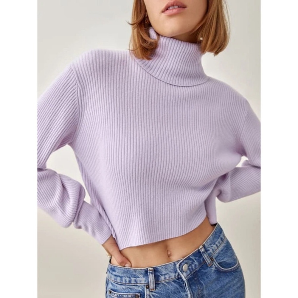 Reformation Crop Cashmere Blend Sweater